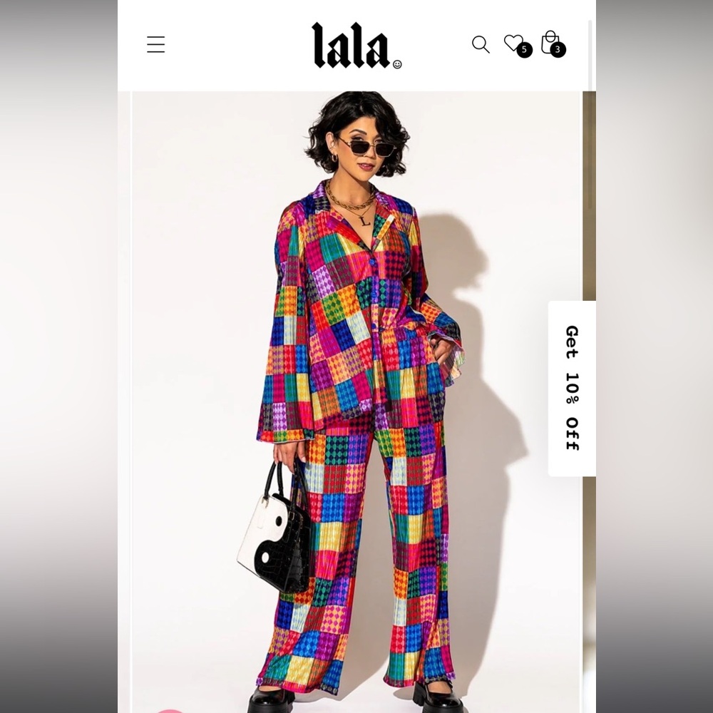 Long Sleeve Plissé Set in Fun House